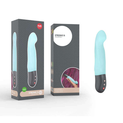 Foto 1 do produto Fun Factory Stronic G - Massageador Recarregável com estimulador de Ponto G e 10 Pulsações à Prova D'Água - 21,5 x 3,6 cm | Cor: Azul