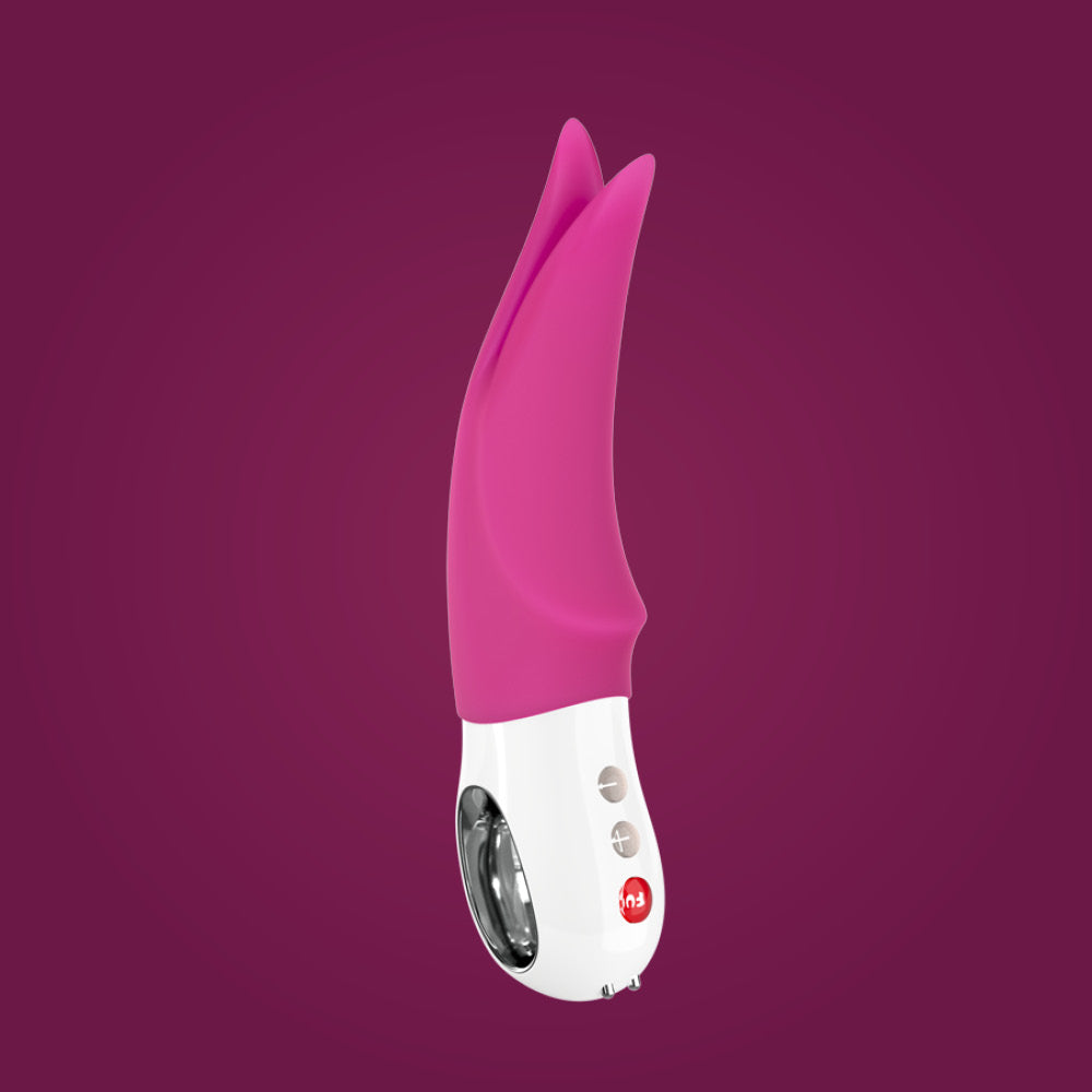 Vibrador Recarregável com Ponta Dupla para Estimular o Clítoris, Feito em Silicone com Coloração Vegana e 6 Modos de Vibração - Fun Factory Volta | Cor: Roxo | 19,5 x 4 cm - 1