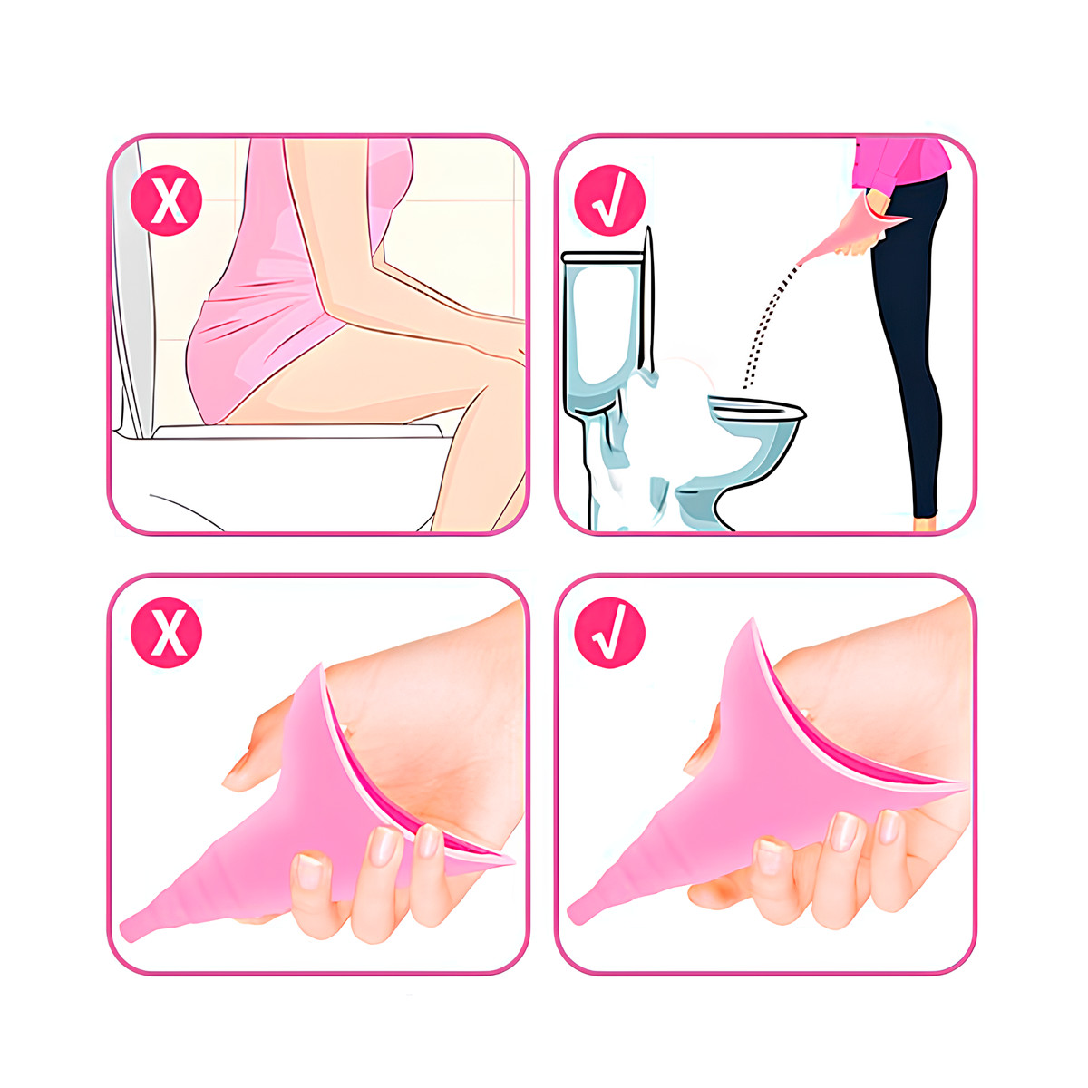 Funil Urinário Feminino Reutilizável em Silicone - Sexy Import | 20,5 x 12,5 cm | Disponível em 2 Cores - 6