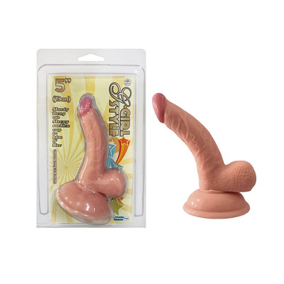 Prótese Peniana Realística em PVC com Escroto e Ventosa - G-Girl Style 5 | 10,8 x 3 cm