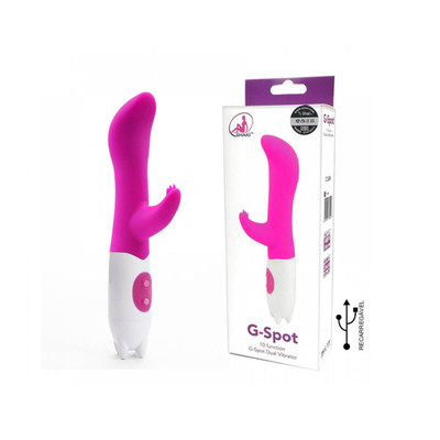 Vibrador Ponto G com Estimulador Clitoriano Recarregável e 10 Modos de Vibração - G-Spot | 6,7 x 3,1 cm | Disponível em 2 Cores