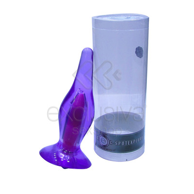 Foto 1 do produto G - Spotexplorer - Plug Anal em Formato Cônico com Cápsula Vibratória e Ventosa - 11 x 4,5 cm | Cor: Roxo