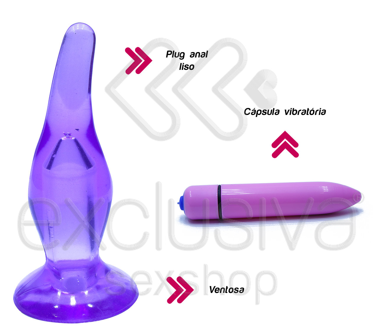 G - Spotexplorer - Plug Anal em Formato Cônico com Cápsula Vibratória e Ventosa - 11 x 4,5 cm | Cor: Roxo - 2
