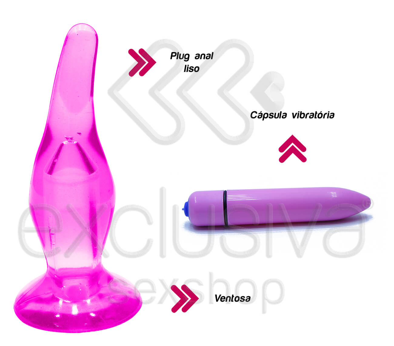 G - Spotexplorer - Plug Anal em Formato Cônico com Cápsula Vibratória e Ventosa - 11 x 4,5 cm | Cor: Rosa - 2
