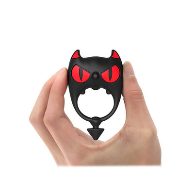 Foto 5 do produto Gagu Tiny Demon Cock Ring - Anel Peniano em Silicone Cirúrgico com Bullet e Vibração Única - 7,5 x 4,5 cm | Cor: Preto