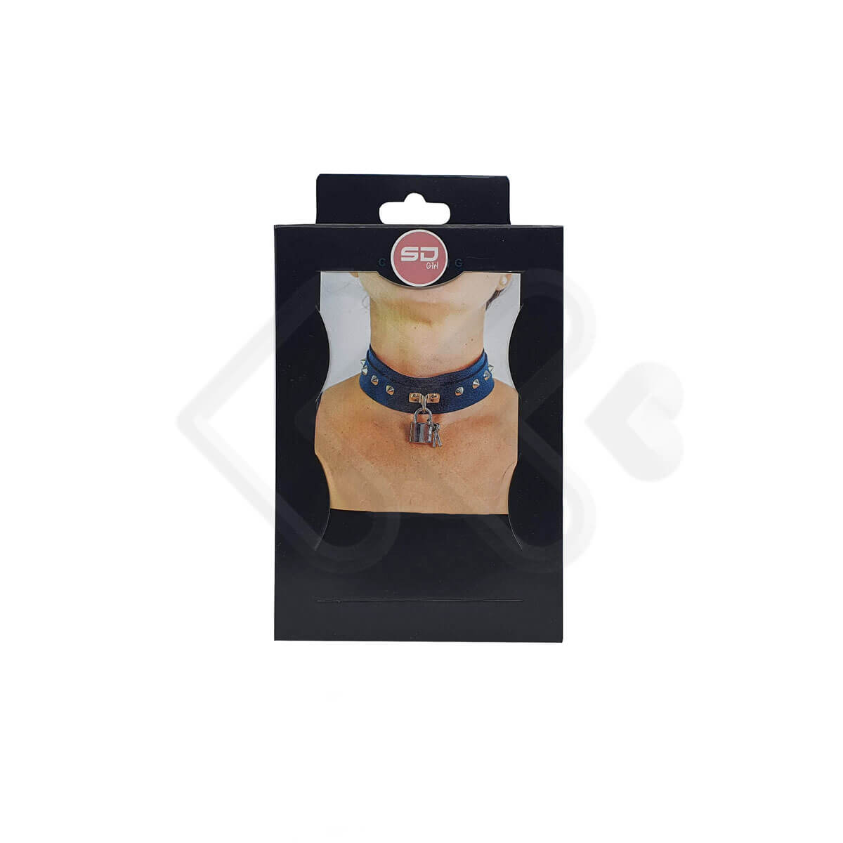 Gargantilha Com Cadeado em Couro Sintético e Detalhe em Níquel - Steves Designer - 2