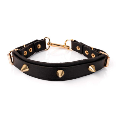 Foto 2 do produto Gargantilha em Couro com Spike Gold | New Star Couros