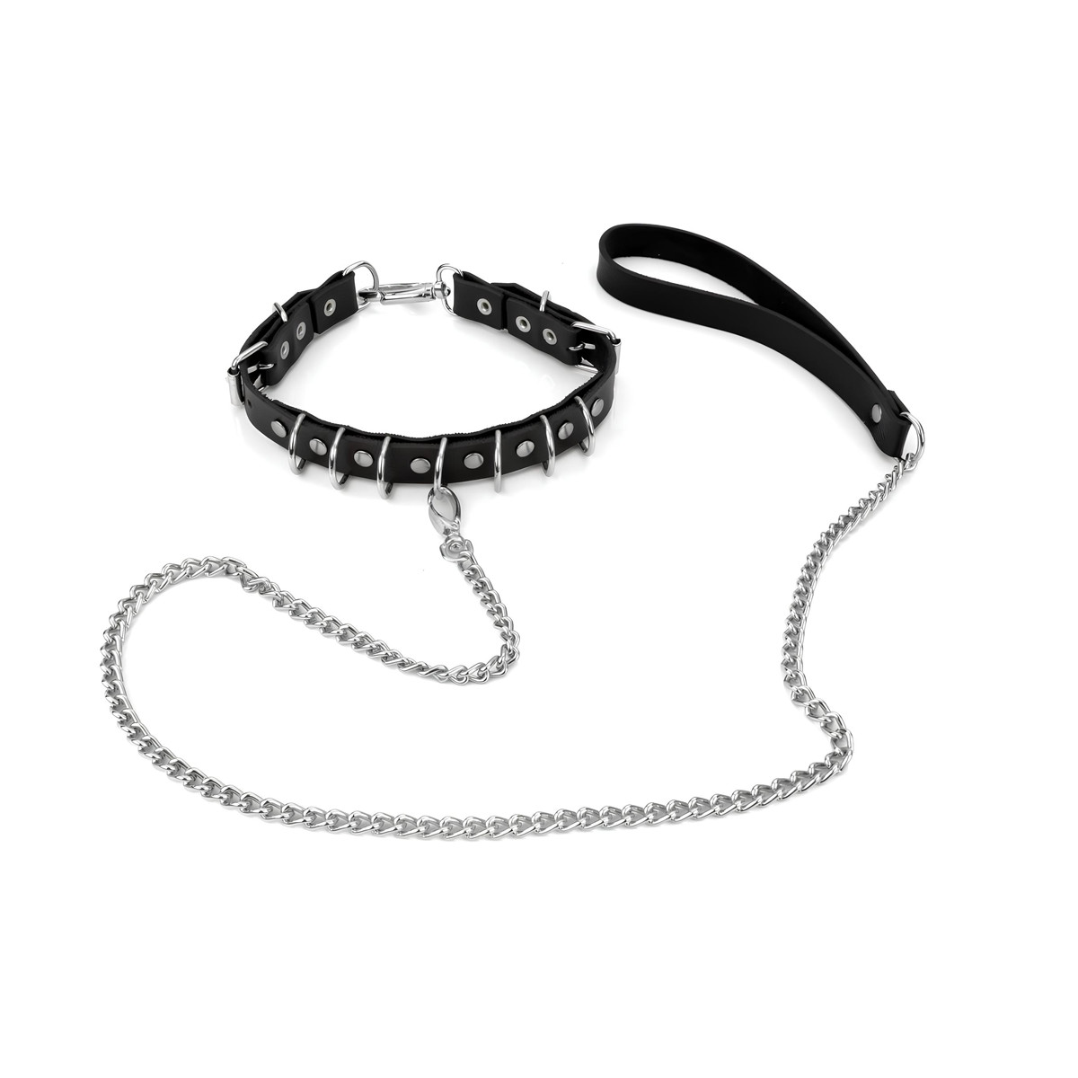 Gargantilha Queen com Argolas e Guia em Corrente - New Star Couros | Tamanho Único - 2