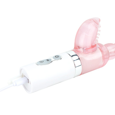 Foto 3 do produto Vibrador Estimulador de Ponto G e Clítoris Recarregável com 4 Intensidades de Vibração e 4 Velocidades de Rotação - Gegi | 10 x 3 cm