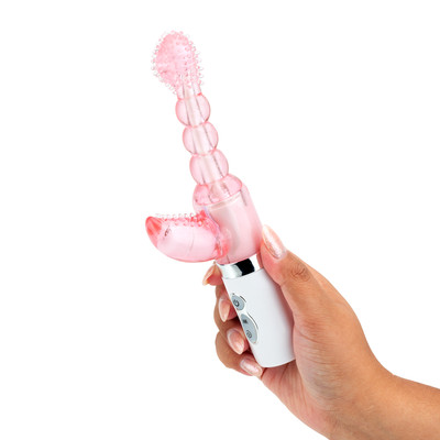 Vibrador Estimulador de Ponto G e Clítoris Recarregável com 4 Intensidades de Vibração e 4 Velocidades de Rotação - Gegi | 10 x 3 cm