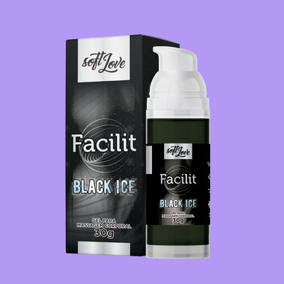 Gel Anestésico Anal com Ácido Hialurônico e Efeito Refrescante - Soft Love Facilit Black Ice | 30g