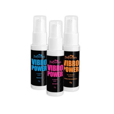 Foto 2 do produto Gel Beijável à Base d'Água com Efeito de Vibração - Hot Flowers Vibro Power | 15 g | Disponível em 3 Sabores