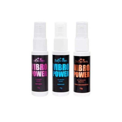 Foto 3 do produto Gel Beijável à Base d'Água com Efeito de Vibração - Hot Flowers Vibro Power | 15 g | Disponível em 3 Sabores