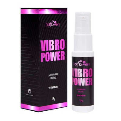 Foto 5 do produto Gel Beijável à Base d'Água com Efeito de Vibração - Hot Flowers Vibro Power | 15 g | Disponível em 3 Sabores