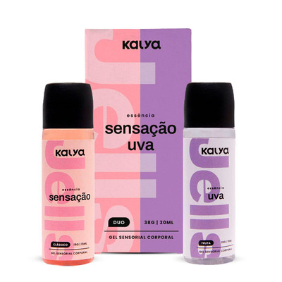 Gel Beijável com Sabores de Sensação e Uva e Efeito Hot - Kalya Jells Duo | 38g