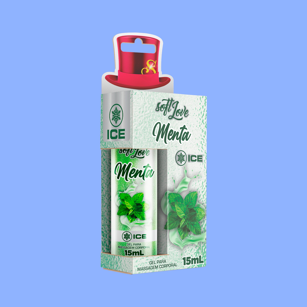 Gel Beijável Para Massagem Corporal com Sensação Refrescante - Soft Love Ice | 15ml | Disponível em 3 Sabores - 3