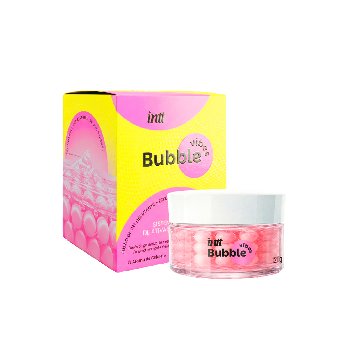 Gel Deslizante com Esferas de Ativação Térmica e Vibratória - Intt Bubble Vibes Chiclete | 120g - 2