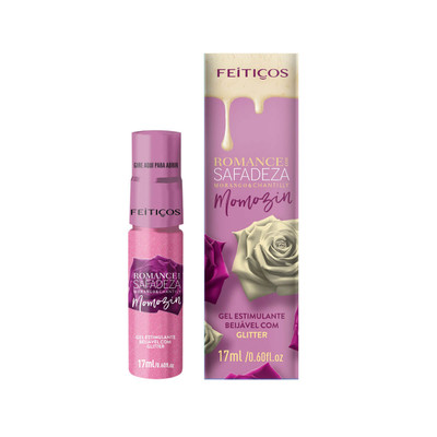 Gel Estimulante Beijável com Sabor de Morango & Chantilly, Glitter e Efeito de Aquecimento - Romance com Safadeza Momozin |17 ml