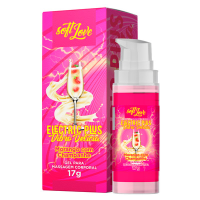 Gel Estimulante com Efeito Eletrizante e Sabor - Soft Love Eletric Plus Vibro Delícia | 17g | Disponível em 4 Sabores