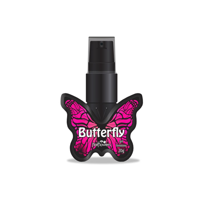Gel Estimulante Feminino Beijável com Sabor de Cereja - Hot Flowers Butterfly | 20g - 1