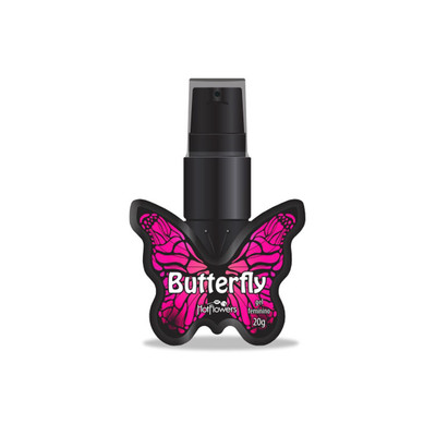 Gel Estimulante Feminino Beijável com Sabor de Cereja - Hot Flowers Butterfly | 20g