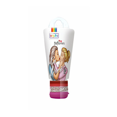 Gel Excitante Feminino Beijável com Sabor de Cranberry - Hot Flowers Eu & Você | 15g