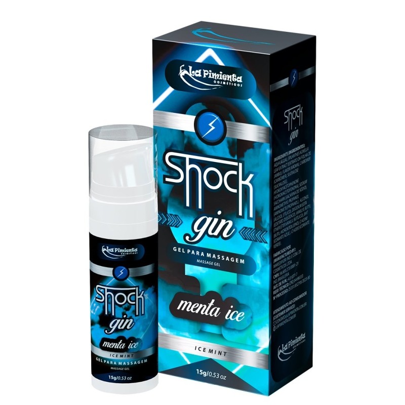Gel Excitante Unissex Beijável de Alta Potência com Efeito de Vibração e Pulsação - La Pimienta Shock Gin - 15g | Disponível em 3 Sabores - 5