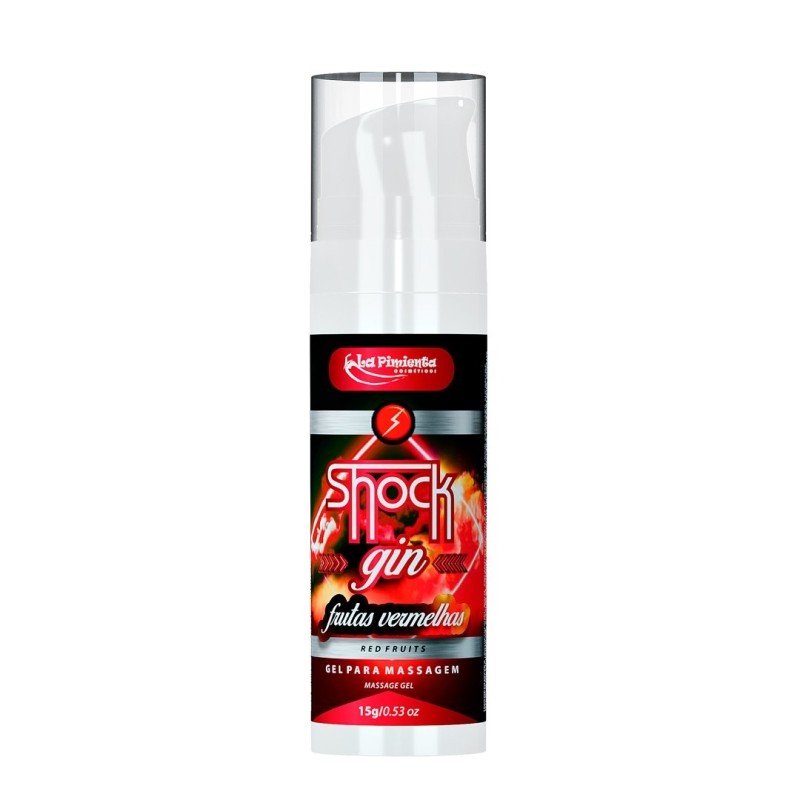 Gel Excitante Unissex Beijável de Alta Potência com Efeito de Vibração e Pulsação - La Pimienta Shock Gin - 15g | Disponível em 3 Sabores - 4
