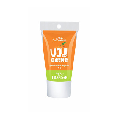 Gel Excitante Unissex com Função de Vibração e Sabor de Tangerina - Hot Flowers Vou Para Galera | 25 Gramas