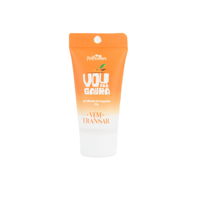 Gel Excitante Unissex com Função de Vibração e Sabor de Tangerina - Hot Flowers Vou Para Galera | 25g