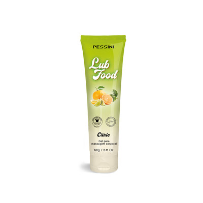 Gel Lubrificante Beijável à Base d'Água, Vegano e Zero Açúcar - Pessini Lub Food | 60g | Disponível em 3 Sabores