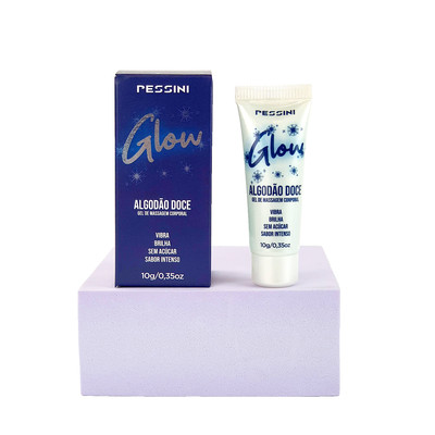 Gel Lubrificante Beijável com Efeito Brilhoso e Vibração - Pessini Glow | 10g | Disponível em 3 Sabores