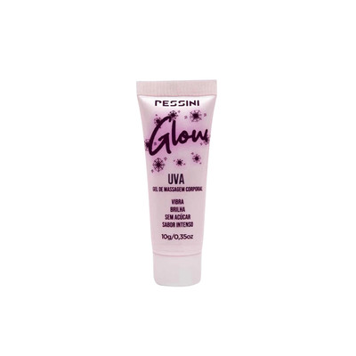 Gel Lubrificante Beijável com Efeito Brilhoso e Vibração - Pessini Glow | 10g | Disponível em 3 Sabores