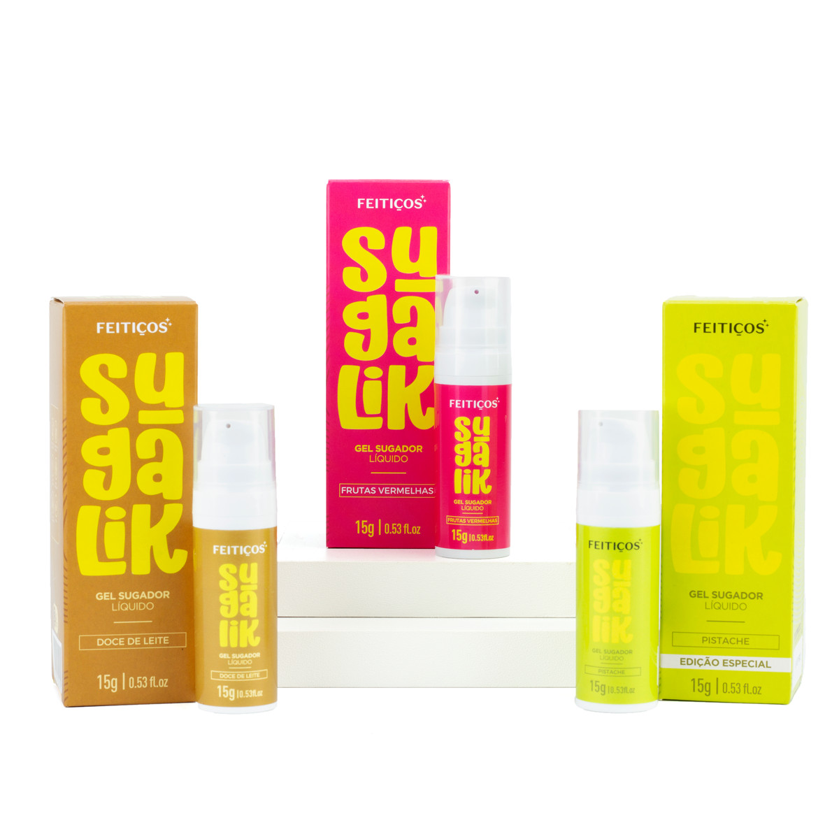 Gel Sugador Líquido com Sensação de Pulsação e Refrescância - Feitiços Aromáticos Sugalik | 15g | Disponível em 5 Sabores - 5