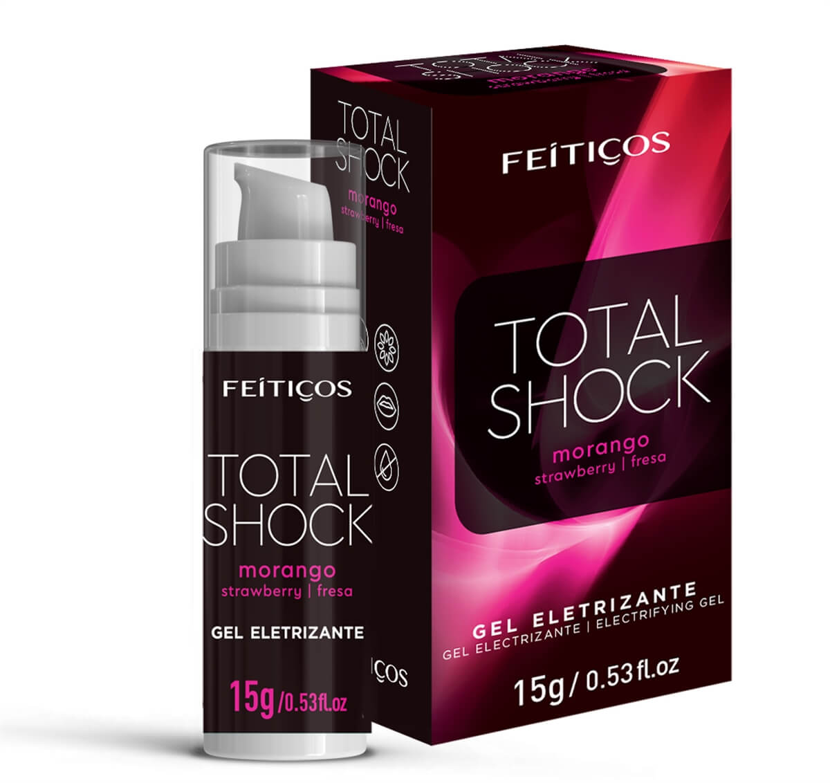 Gel Lubrificante Beijável, Efeito de Vibração e Adormecimento - Feitiços Total Shock | 15g | Disponível em 3 Sabores - 2