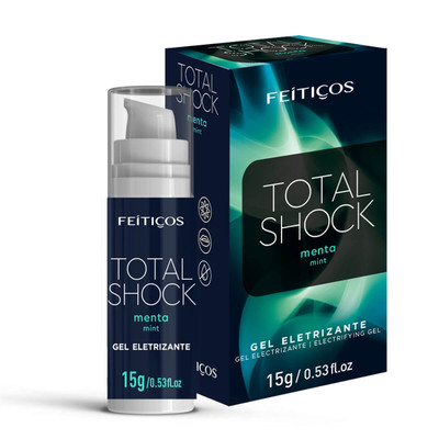 Gel Lubrificante Beijável, Efeito de Vibração e Adormecimento - Feitiços Total Shock | 15g | Disponível em 3 Sabores