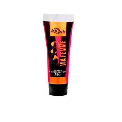 Gel Lubrificante Facilitador de Orgasmo com Efeito que Esquenta e Vibra - Soft Love Via Femme | 15 ml