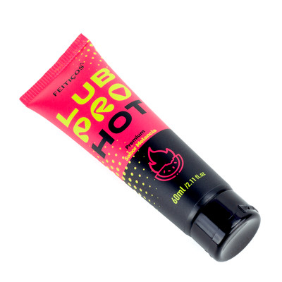Gel Lubrificante Íntimo à Base d'Água com Aloe Vera, Efeito Esquenta e Sabor Melancia - Feitiços LubPro Hot Premium | 60ml
