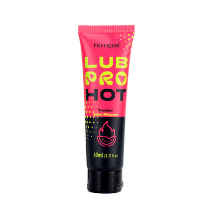 Gel Lubrificante Íntimo à Base d'Água com Aloe Vera, Efeito Esquenta e Sabor Melancia - Feitiços LubPro Hot Premium | 60ml