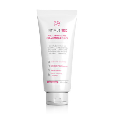 Gel Lubrificante Vegano para Região Pélvica - Sexy Hot Intimus Sex | 120 ml