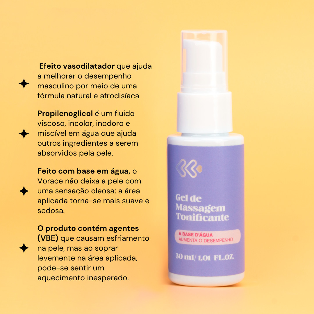 Gel Masculino de Alta Performance a Base d’Água - Exclusiva Vorace | 30 ml - 2