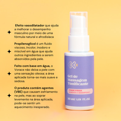 Foto 2 do produto Gel Masculino de Alta Performance a Base d’Água - Exclusiva Vorace | 30 ml