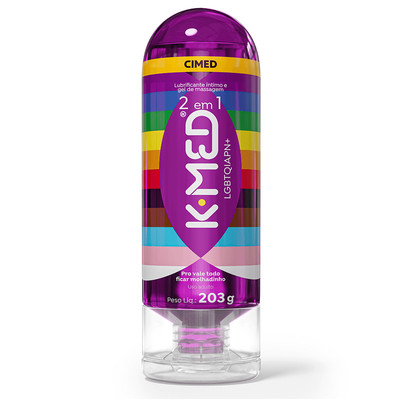 Gel para Massagem e Lubrificante Íntimo Edição Especial LGBTQIAP+ - K-Med 2 em 1 - 203ml