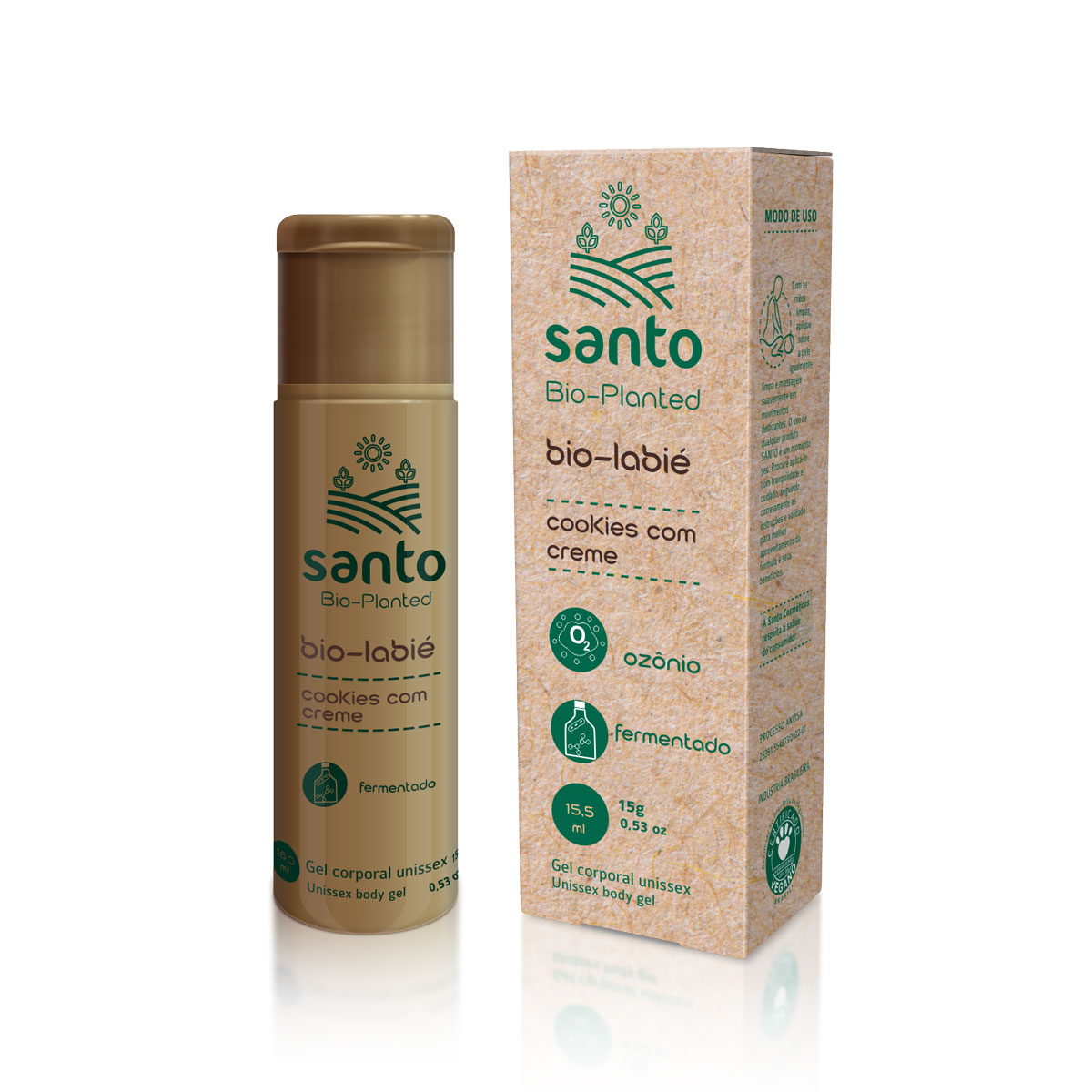 Gel Beijável Vegano com Óleos Ozonizados e Função Ice - Santo Sexo Bio Labié | 15 g | Disponível em 2 Sabores - 2