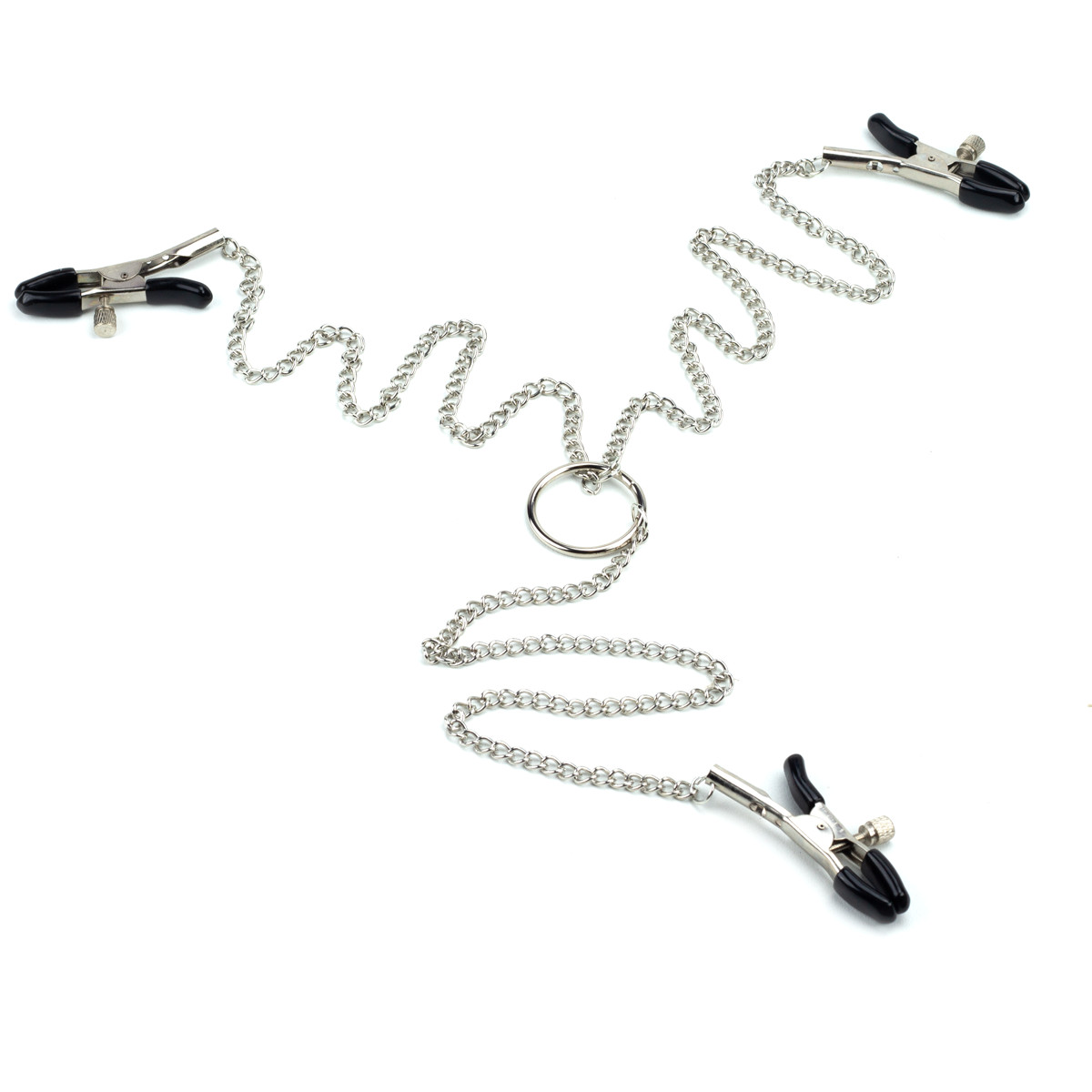 Grampos para Mamilos e Clítoris com Presilhas Ajustáveis e Corrente em Metal - 1