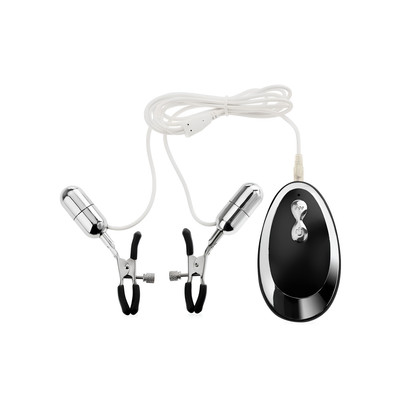 Foto 2 do produto Grampos para Mamilos com Presilhas Ajustáveis, Cápsula Vibratória com Controle e 20 Modos de Vibração - Breast Vibration Clip