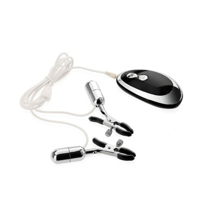 Foto 3 do produto Grampos para Mamilos com Presilhas Ajustáveis, Cápsula Vibratória com Controle e 20 Modos de Vibração - Breast Vibration Clip