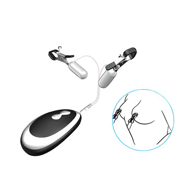 Grampos para Mamilos com Presilhas Ajustáveis, Cápsula Vibratória com Controle e 20 Modos de Vibração - Breast Vibration Clip