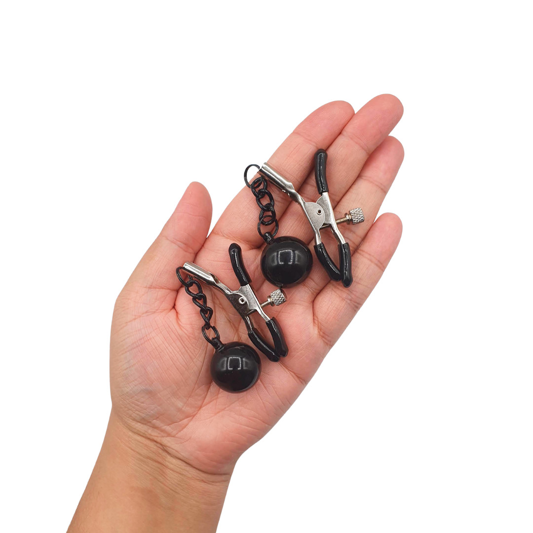 Grampos Para os Seios com Presilhas Ajustáveis e Esferas de Ferro - Sexy Import - 2