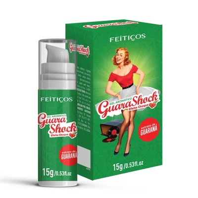 Gel Beijável Lubrificante com Efeito Vibratório, Aroma e Sabor de Guaraná - Guara Shock | 15g